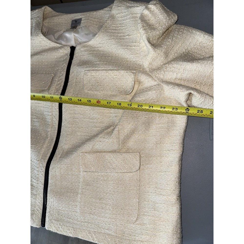 Worthington‎ Tweed Jacket Cropped Puff Sleeve Size XXL - Picture 8 of 8
